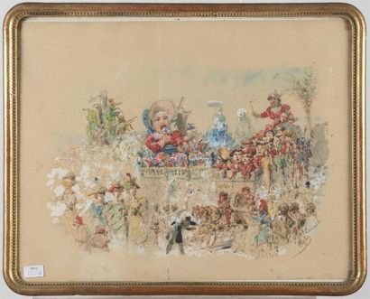 null Adolf MOSSA (1883 - 1971)
Le carnaval de Nice
Paire d'aquarelles sur papier,...
