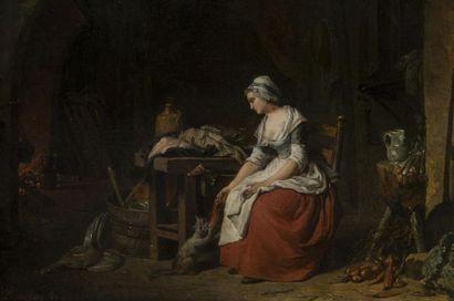 null Martin DROLLING (1752-1817)
Scène d'intérieur avec chat et jeune fille
Huile...