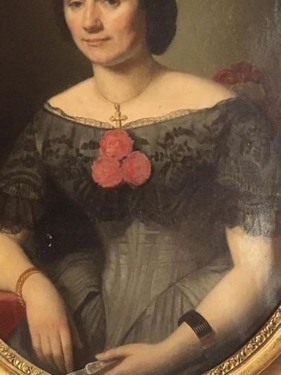 null Ecole française du 19ème siècle
portrait de femme
Huile sur toile à vue ovale...