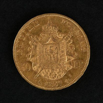 null 1 Pièce OR Napoléon III Empereur tête nue 100F or de 1857 (16g)