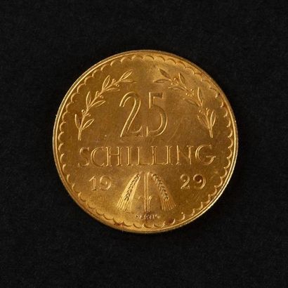 null 1 pièce OR de 25 shilling Républic Ostereich 1929 Autriche Poids : 5,85 g