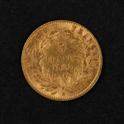 null 1 pièce OR de 5 F Napoléon III empereur tête laurée 1863 (1,6)