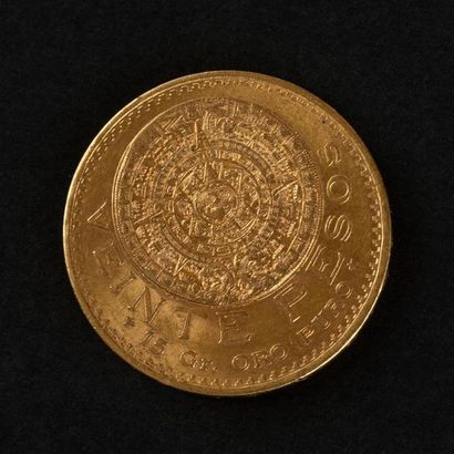 null 1 pièce OR Mexique 20 Pesos en 1919 (16,6)