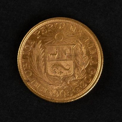 null 1 pièce OR Perou una libra 1905 (8)