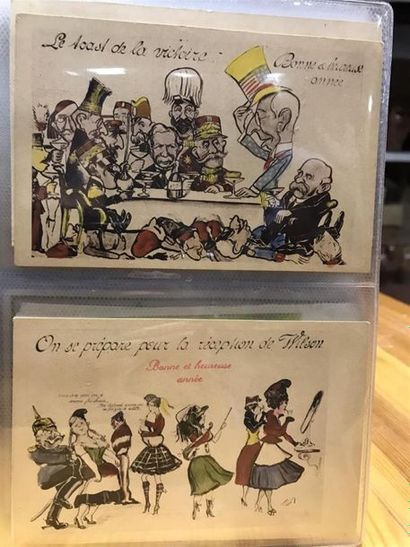 null Album comprenant 199 cartes postales fantaisies anciennes