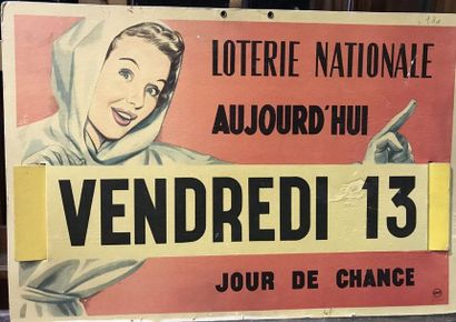 null Loterie Nationale carton publicitaire, "ce soir Vendredi 13 " vers 1970
34 x...