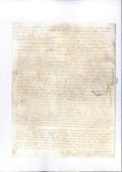null Quatre pièces manuscritres sur parchemin : Brevet datant de 1581 encre sur velin...