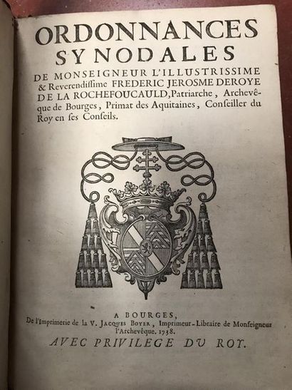null Frédéric Jérôme Deroye de la Rochefoucault, ordonnances synodales à Bourges,...