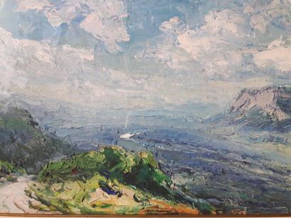null L'abbé CALES (1870 - 1961)
La Vallée du GRESIVAUDAN le soir, mont Saint EYNARD...