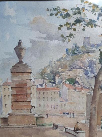 null Fernand THUAIRE (1918)
 La bâtie et la place du jeu de paume
 Aquarelle 
 27...