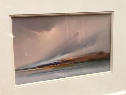 null Jacques ROLLET (1925-2014), 
Vue de Bretagne, 
Pastel, signé en bas à droite,...