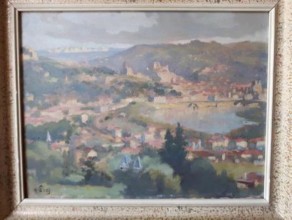 null Hippolyte LETY (1878 - 1959)
Vue de Vienne et le Rhône des hauteurs de Seyssuel
Huile...
