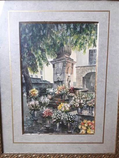 null Jean Claude MARCHAL
"LA FONTAINE de L'HÔTEL de VILLE à VIENNE",
Aquarelle sous...