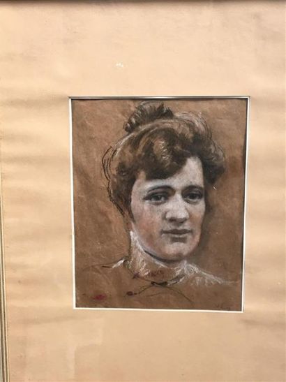 null Hippolyte LETY (1878 - 1959)
portrait de femme 
dessin sur papier et visage...