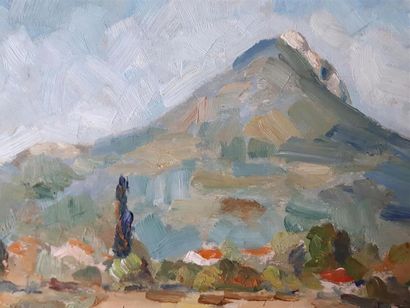 null Victor FERRERI (1915-2009)
La montagne Sainte Victoire
Huile sur panneau,
signée...