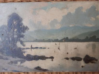 null Hippolyte LETY (1878-1959)
Le Rhône le matin au sud de Vienne
Huile sur toile,...