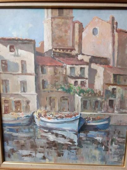 null Hippolyte LETY (1878 - 1959)
Port en Méditerranée
Huile sur toile
Tampon d'atelier...
