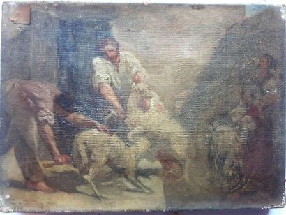 null Tony ZACHARIE dit Tony ZAC (1819-1899)
La tonte des moutons
Huile sur toile,...