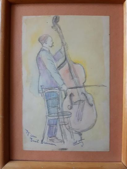 null Hippolyte LETY (1878 - 1959)
L'ami Emile BUNEAU au violoncelle
Aquarelle sur...
