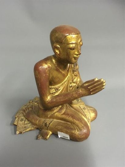 null Thailande, bouddha en prière 
Bois doré
H: 33 cm