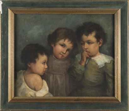 null Ecole 19ème siècle
Les trois enfants
Huile sur toile
53 x 65 cm