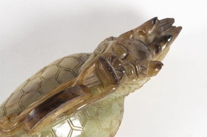 null Chine sculpture en jadeite dragon et tortue
L : 23cm