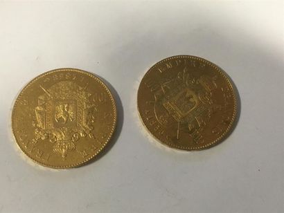 null Deux pièces de 100 francs or Napoléon III