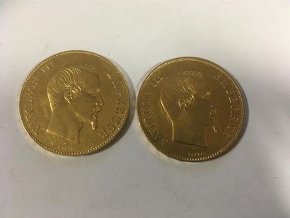null Deux pièces de 100 francs or Napoléon III