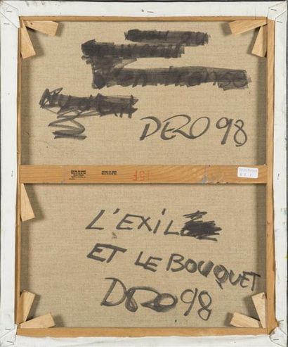 null Lien DEZO (1954 ) 
L'exil et le bouquet 
huile sur toile contresignée et titrée...