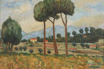null Claudius LINOSSIER (1893 - 1953)
Paysage aux trois arbres les alentours de Saint...