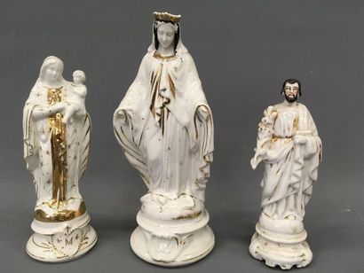 null 3 sujets en porcelaine
Vierge à l'enfant, Vierge, St Joseph
Accidents
H Vierge...