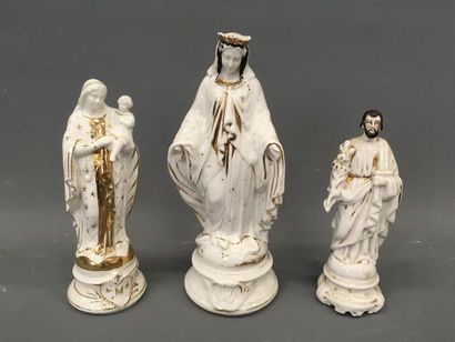 null 3 sujets en porcelaine
Vierge à l'enfant, Vierge, St Joseph
Accidents
H Vierge...