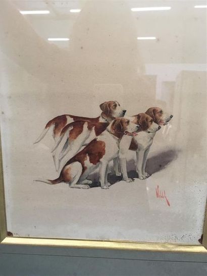 null WEBER, chiens chasses
Signée en bas à droite
Aquarelle sur papier
30 x 23