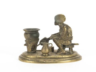 null Singe magistrat cuisinant
Sujet humoristique en bronze de Vienne
19ème siècle
H....