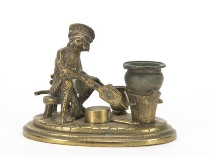 null Singe magistrat cuisinant
Sujet humoristique en bronze de Vienne
19ème siècle
H....