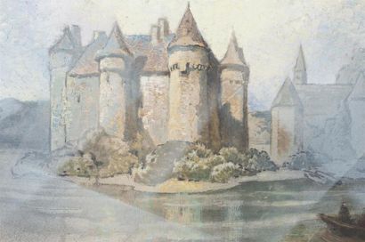 null Luc BARBIER (1903 - 1989)
Chateau du Val en Auvergne
Gouache sur carton, titré...