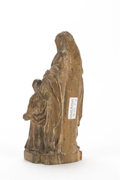 null L'éducation de la Vierge 
Sujet en bois sculpté travail méridional 18ème siècle
H :...
