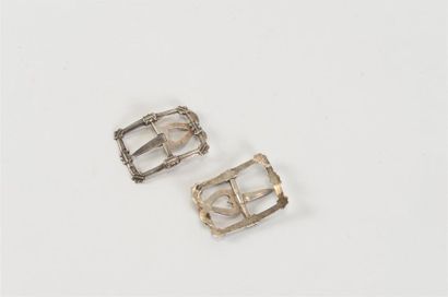 null Paire de boucles de souliers en argent, poinçon Minerve