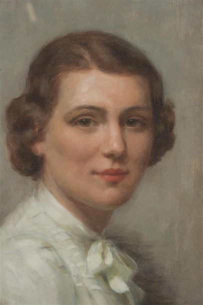 null Eugénie BOYER
Portrait de femme
Huile sur papier
Signée en haut à gauche
46...