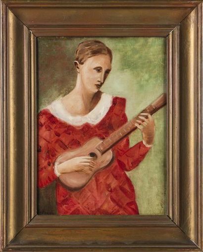 null Jacinto SALVADO (1892 1983)
Le guitariste
Huile sur toile, signée en bas à gauche...