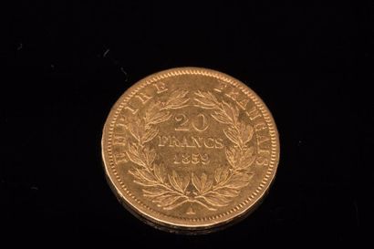 null 1 pièce de 20F en or Napoleon Empereur 1859 EXEMPTE