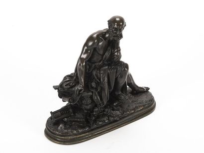 null Pierre AUBERT (1853-1912)
Aristote
Epreuve en bronze patiné
Signé
27 x 32 c...