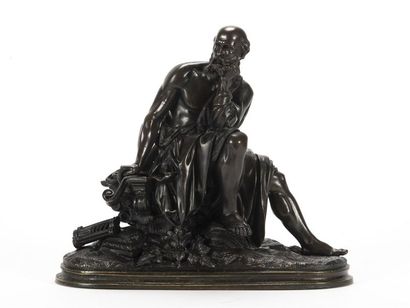 null Pierre AUBERT (1853-1912)
Aristote
Epreuve en bronze patiné
Signé
27 x 32 c...