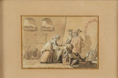 null SWEBACH dit FONTAINE (1769 - 1822)
Scène de taverne
Encre et aquarelle
7 x 10...