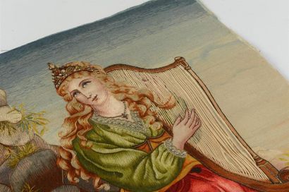 null Sapho à Lesbos
Broderie sur toile
19ème siècle
65 x 52
