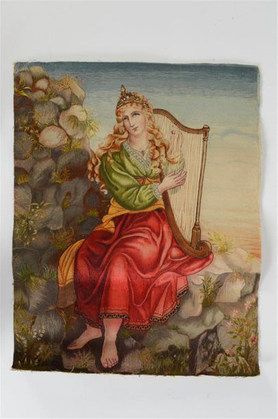 null Sapho à Lesbos
Broderie sur toile
19ème siècle
65 x 52