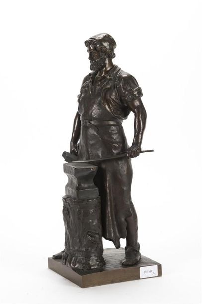 null ALBERMANN Wilhem (1855-1913)
Le Forgeron, épreuve en bronze patinée, signée...