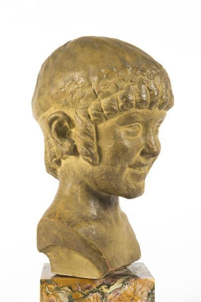 null Jeanne LEYRITZ-VESQUES (1885 - 1940)
 sujet en terre cuite buste d'enfant