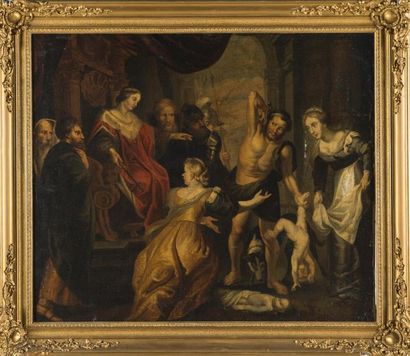 null D'après Rubens , 17ème siècle
Le jugement de Salomon ,
huile sur toile,
73x86...