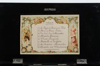 null Boite à musique à huit airs dans un coffret marqueté et peint
19ème siècle
H...